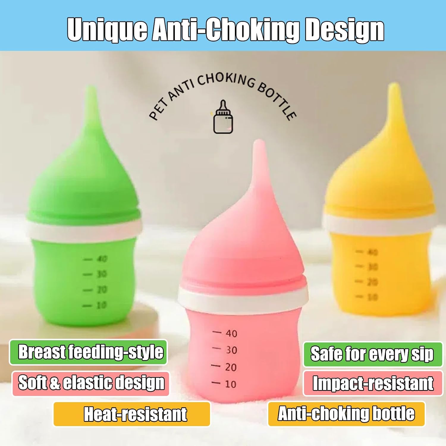 Wide base easy to clean small pet formula milk feeder