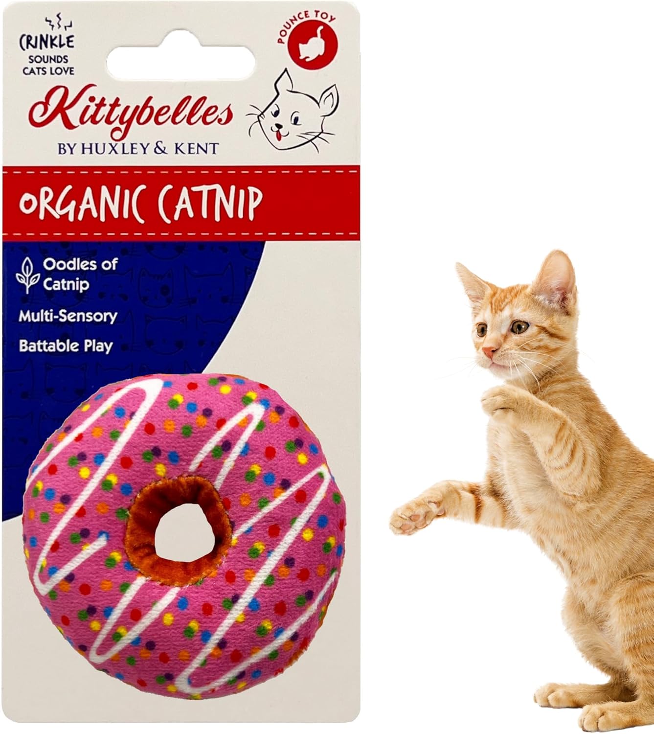Huxley & Kent Plush Cat Toy - Interactive Catnip Toy for Cats & Kittens - Soft with Crinkle & Catnip - Fun Indoor Play - Funfetti Cake - Image 11