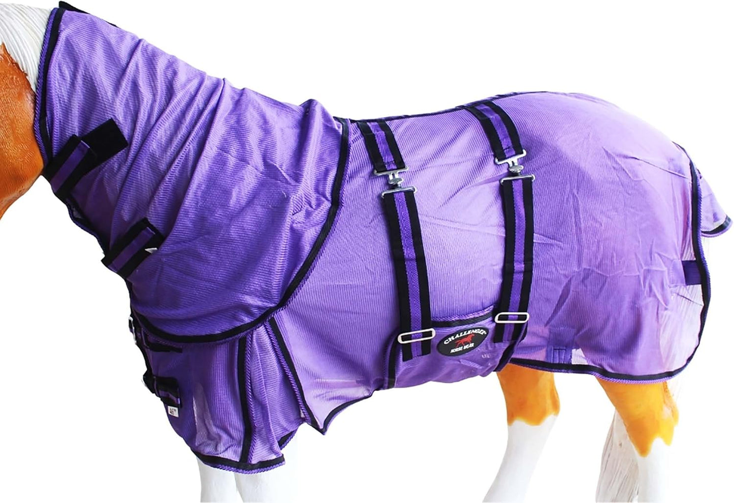 Challenger miniature horse summer fly sheet front view purple equine protection blanket
