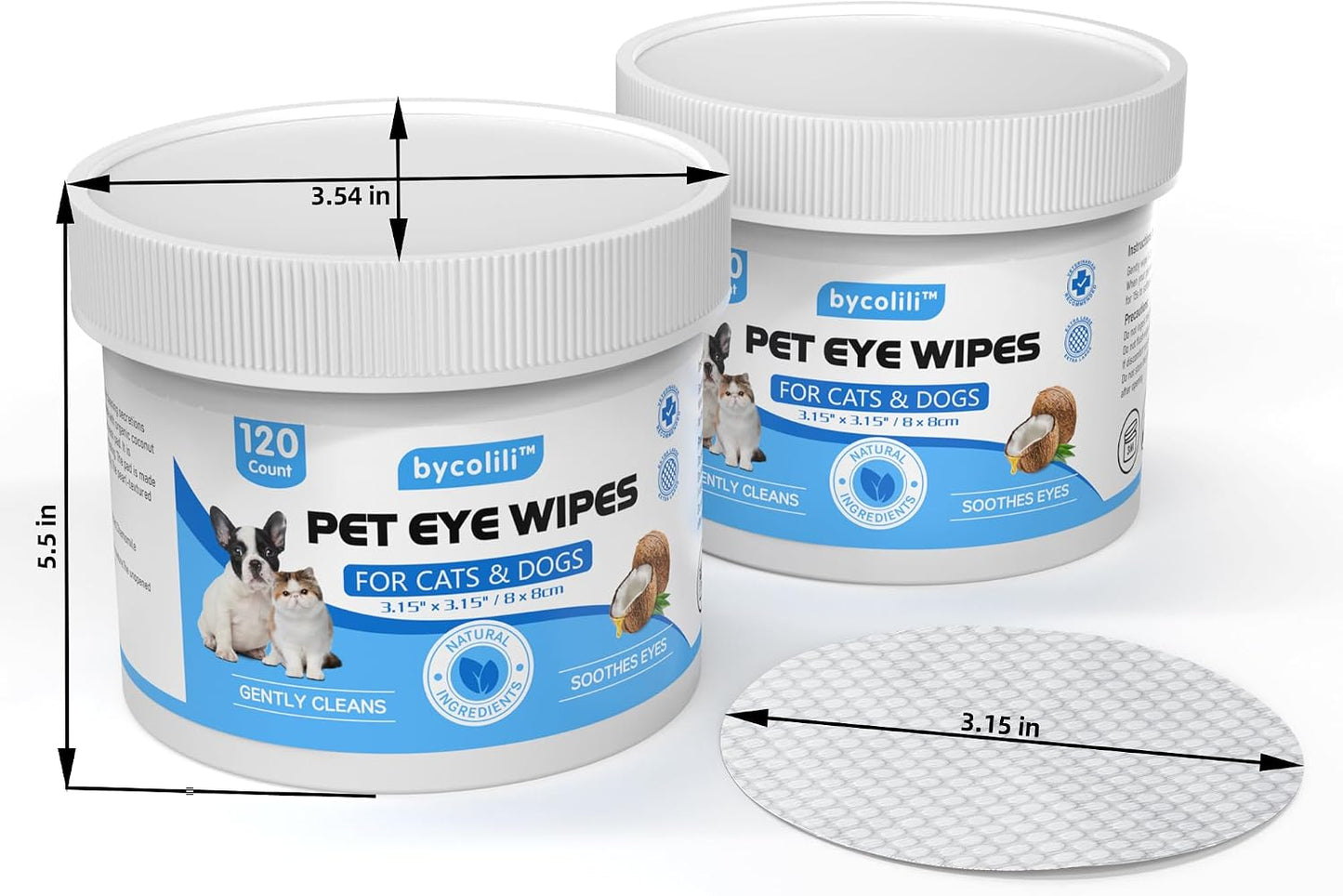 USA imported professional pet grooming eye wipes packaging layout.
