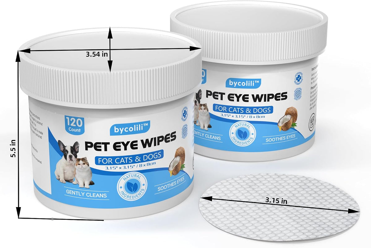 USA imported professional pet grooming eye wipes packaging layout.