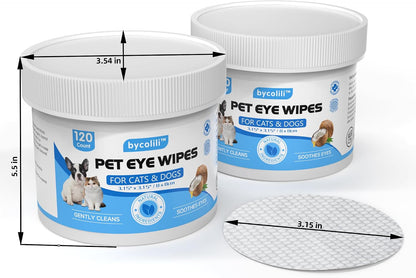 USA imported professional pet grooming eye wipes packaging layout.