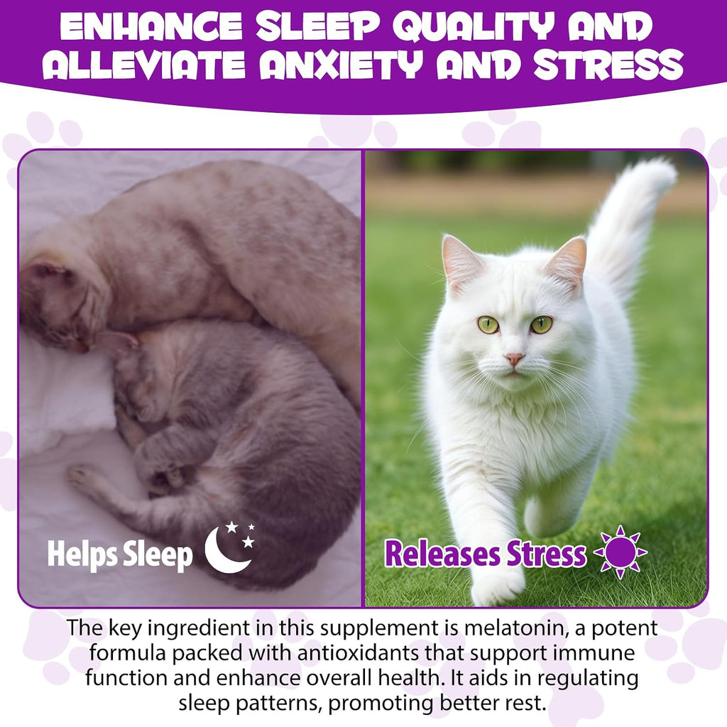 Natural valerian root and melatonin drops for restless feline pets