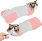 Supet bite resistant mesh cap cat grooming wrap back view.
