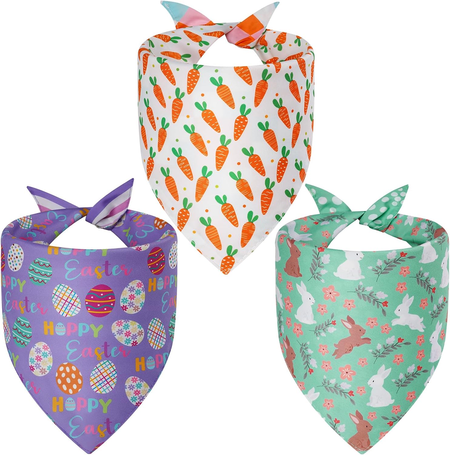 4th of July Dog Bandanas Large 3PCS, 6 Pattern Red Blue White Scarf for Boy and Girl, Triangle Reversible Bibs Breed for Puppy Cats Pets - Image 13