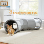 Cat playing inside the 51 inch long S shape cat tunnel tube