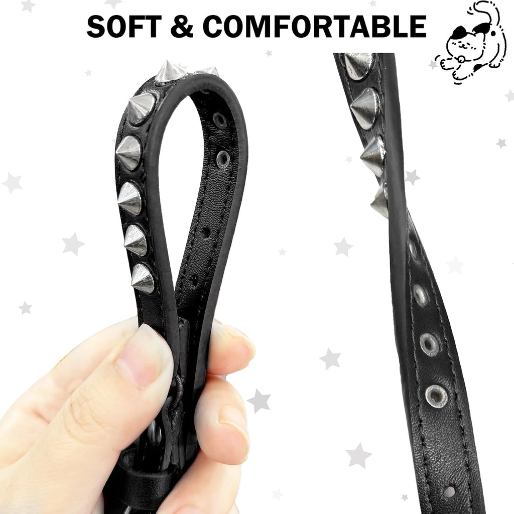 Dillybud studded cat neck belt with safety elastic band and small bell