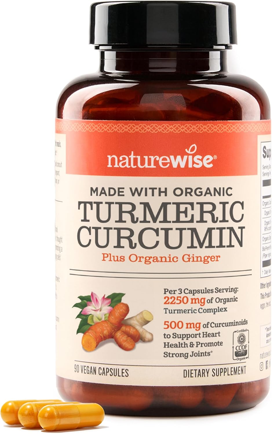 NatureWise Turmeric Curcumin 2250mg Supplement with BioPerine, 180 Capsules - Image 12