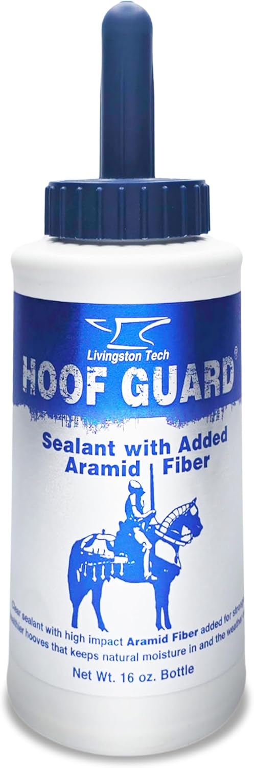 Livingston Tech Hoof Guard Sealant 16 Ounce front view clear equine hoof hardener