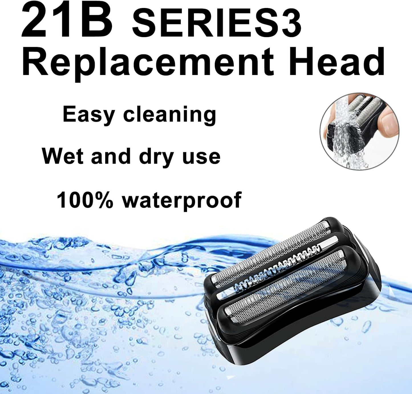 Side profile of Trah 21B shaver head for Braun Series 3