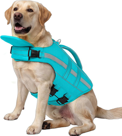 ASENKU Dog Life Jacket, High-Buoyancy Life Vest with Removable Front Float, Rescue Handle and Reflective Strips, Adjustable Swim Vest for Boating, Swimming, Beach(Green S) - Image 9