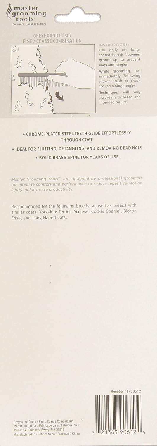 Pet owner using Master Grooming Tools comb on dog fur