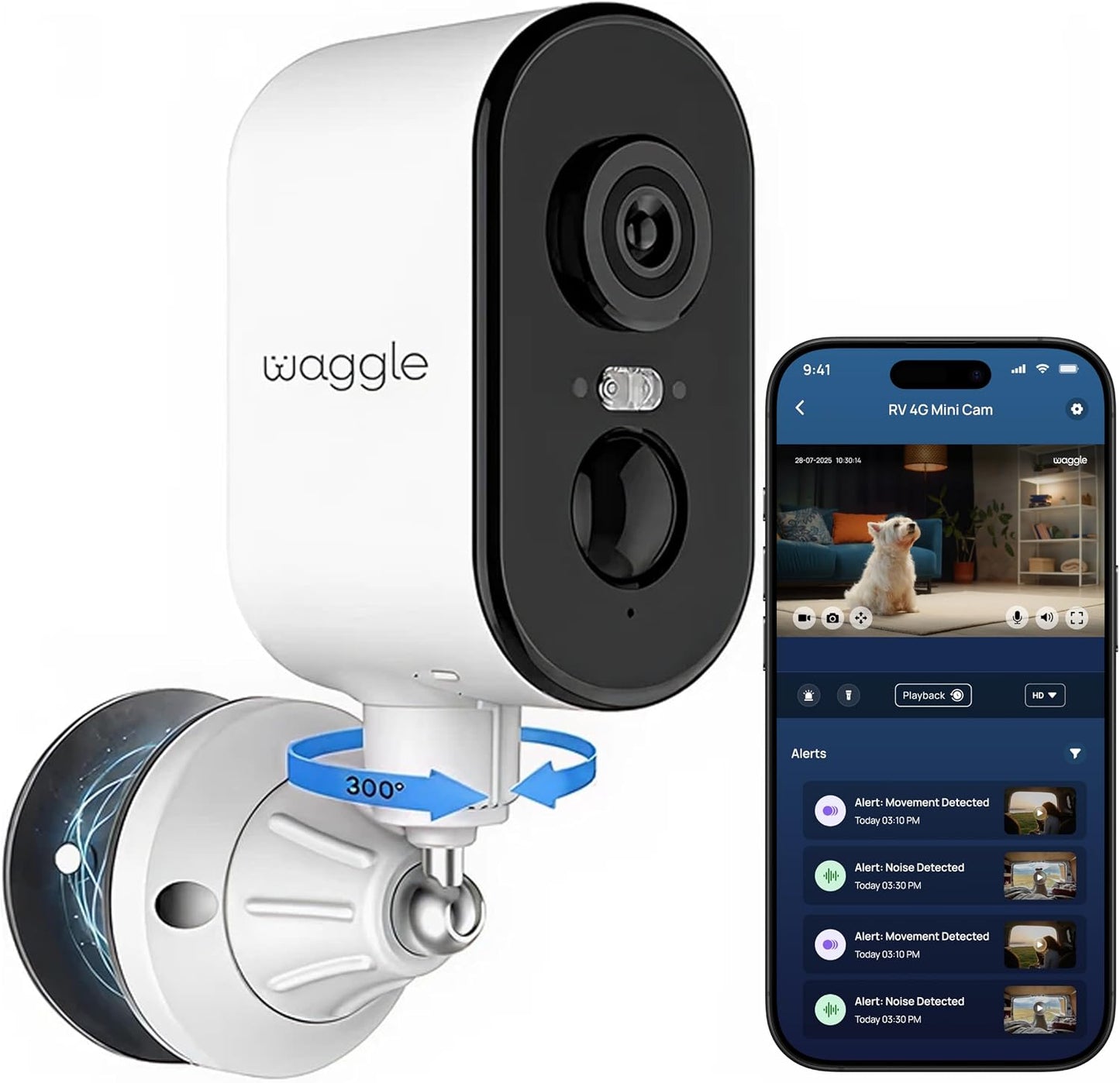 Waggle 4G LTE cellular security camera pack of two front view