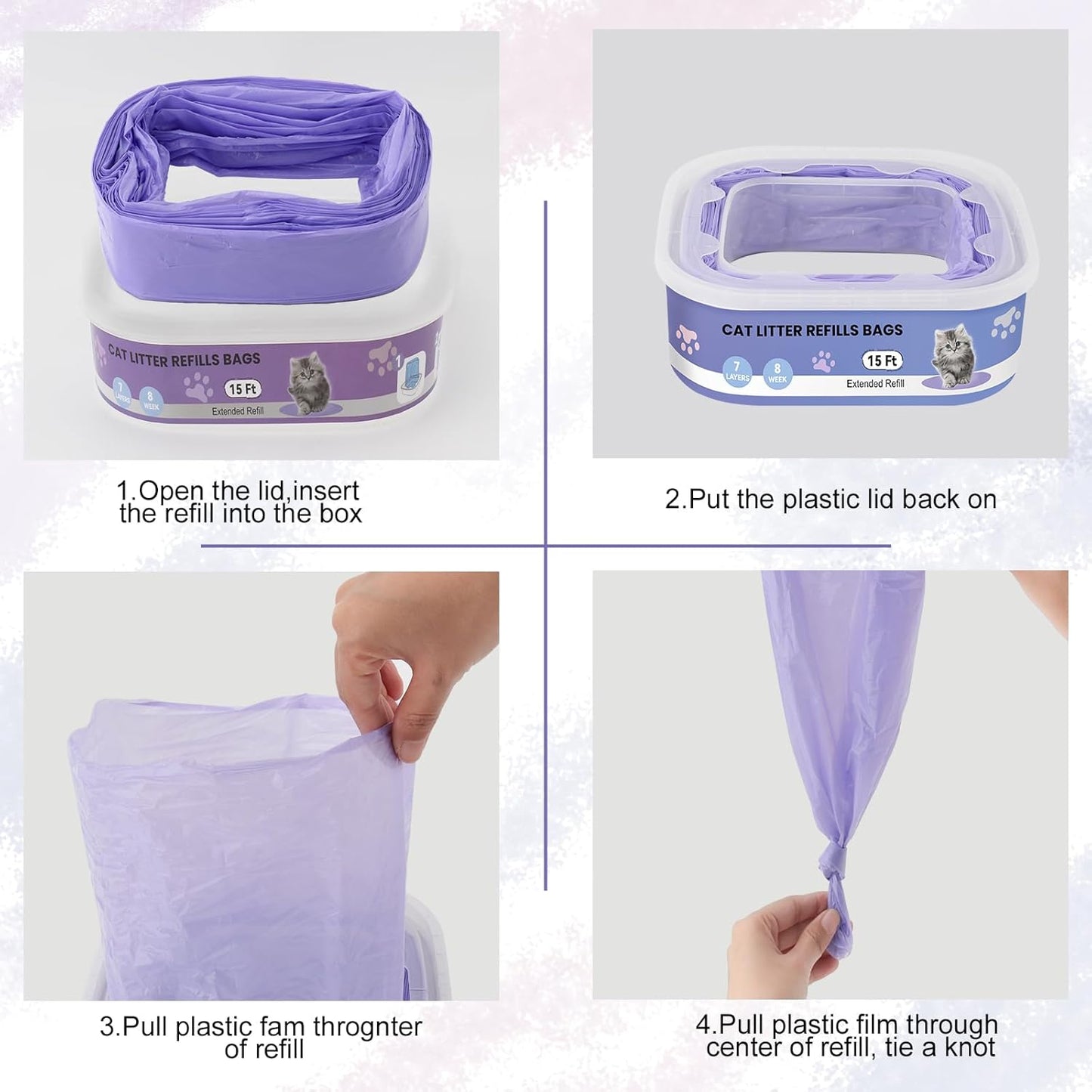 Astrallgn pet waste liner installation guide inside a compatible disposal system