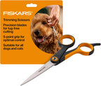 Fiskars Pet, Dog & Cat Grooming Scissors, Rounded Tips & SoftGrip Handle, Cat and Dog Supplies, 5.5", Orange/Black, Detailing Scissors - Image 11