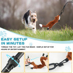 Squeaky plush toy lure tail attachment included with the YILAKO flirt pole set