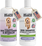 Dog Shampoo, Conditioner & Detangler - Best Shampoo for Goldendoodles, Poodles & Doodles Pet Hair - Hypoallergenic, Tearless, Sensitive Skin for Puppies & All Dog Breeds - Made in USA, 16OZ (Lavender) - Image 13