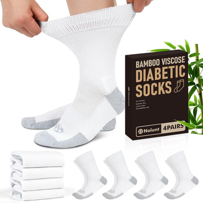 NOLUNT Diabetic Socks for Men 4 pairs pack front view