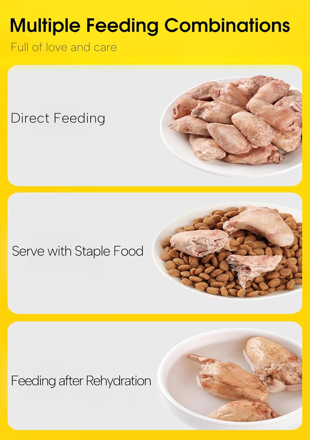Bnyee seven ounce freeze dried chicken hearts close up texture view