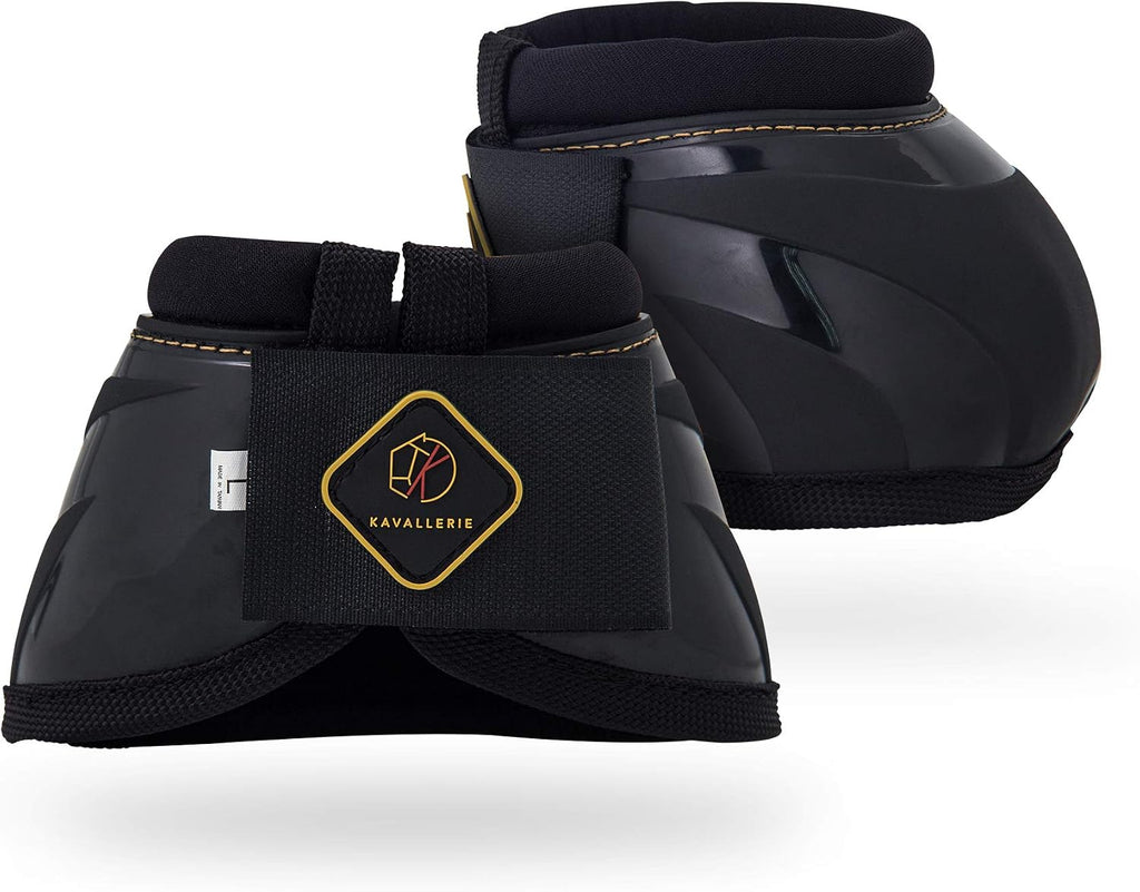 Kavallerie PRO-K Soft No Turn Bell Boots front view showing secure hook and loop closure system.