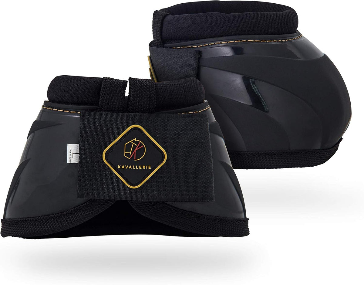 Kavallerie PRO-K Soft No Turn Bell Boots front view showing secure hook and loop closure system.