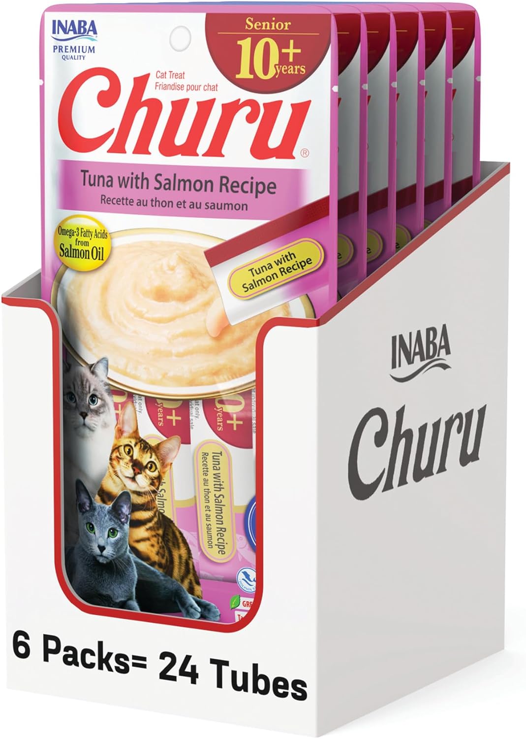INABA Churu for Senior 10+, Creamy Lickable Cat Treats with Taurine, Vitamin E & C, 0.5 Ounces Each, 20 Tubes, Chicken Variety - Image 12