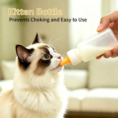 The complete LogFaadCoi newborn pet emergency feeding kit laid out cleanly alongside its transparent travel container.
