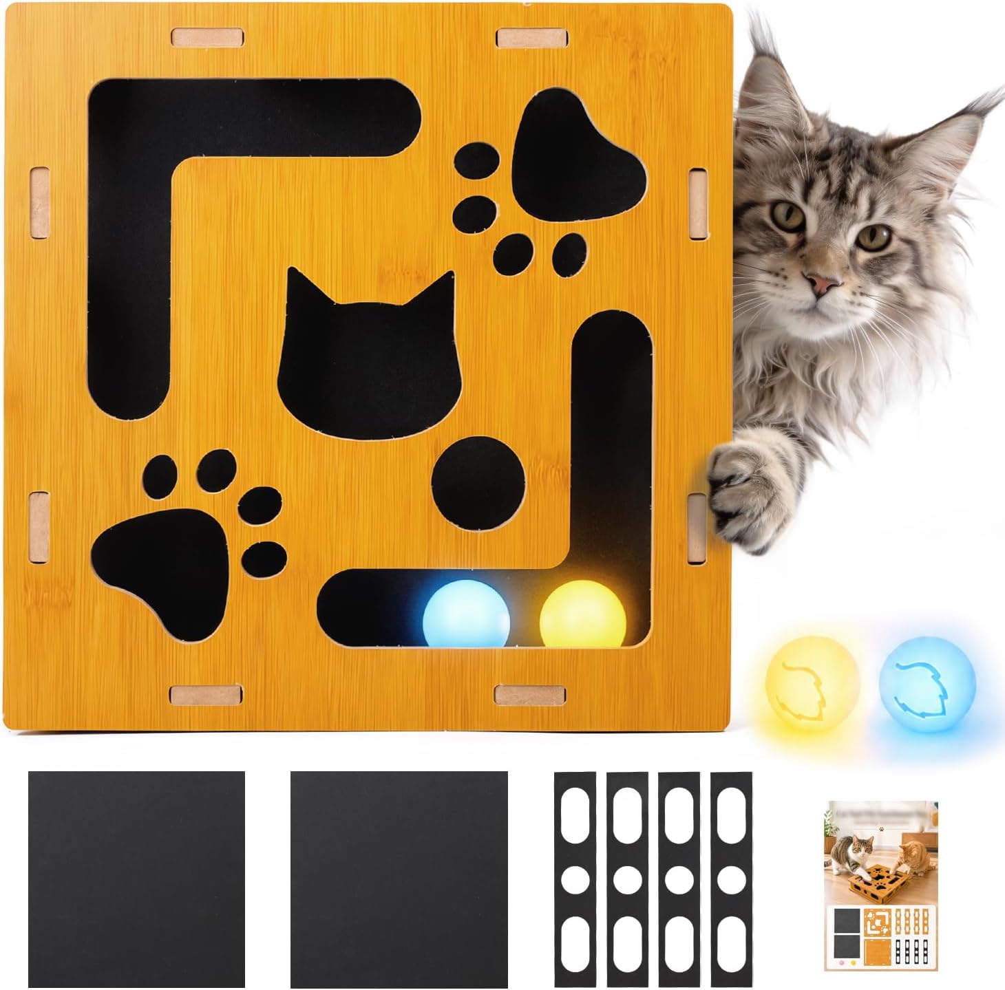 Luampo cat nail file enrichment box front view authentic pet toy India