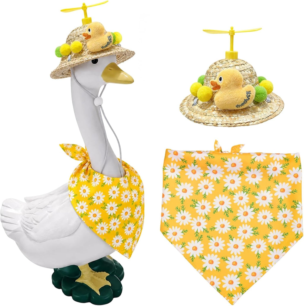 Summer Fall Porch Goose Outfit Sunflower Hat and Tutu Skirt for 23" Goose | Layered Mesh Skirt, Vibrant Sunflower Accents, Seasonal Garden Display, Easy Outfit Changes, Reusable Fall Outdoor Decoration - Image 9