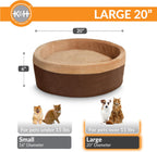 Large 20-inch heated cat bed with soft foam walls