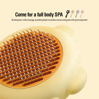 Close up of stainless steel bristles on Set Pet grooming brush