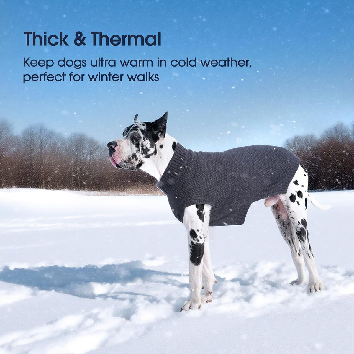 IECOii large dog jacquard pattern warm knitwear neck elasticity detail