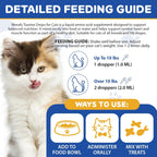 Premium liquid taurine drops mixed into cat food for daily vitality