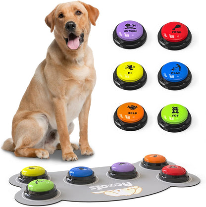 Acools Dog Buttons for Communication, 6 Pcs Dog Talking Button Set, 30s Voice Recordable Pet Training Buzzer, Speaking Buttons for Cats & Dogs with Waterproof Dog Activity Mat and 24 Scene Stickers - Image 14