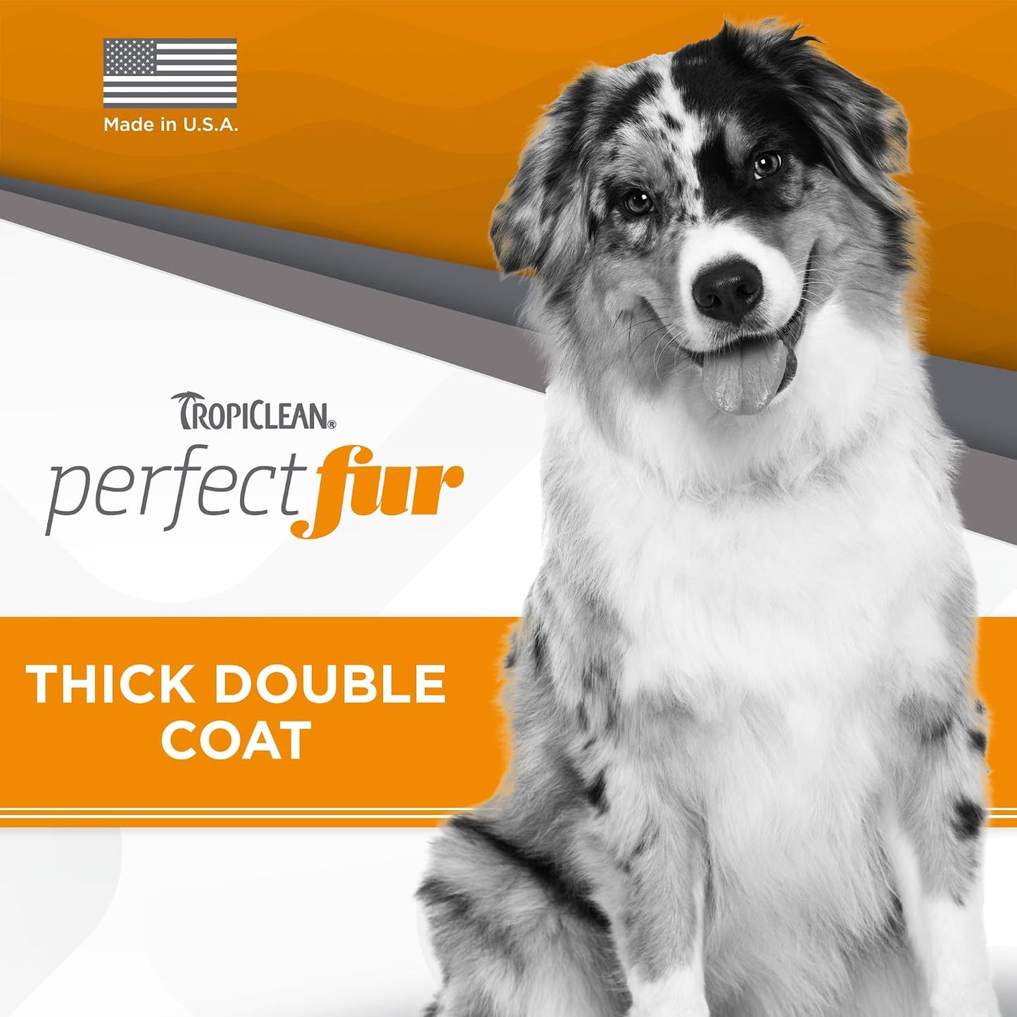 Back label of TropiClean Perfect Fur shampoo with ingredient list