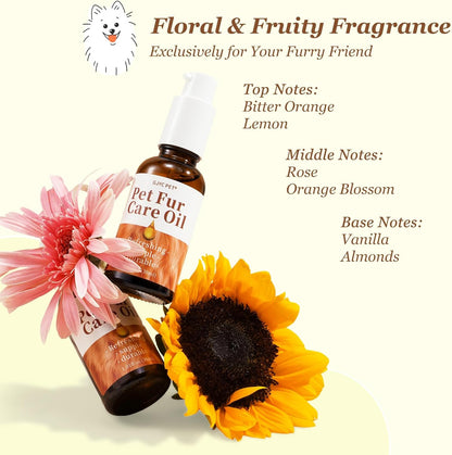 GJYC PET hair oil showing the premium packaging and clear instructions