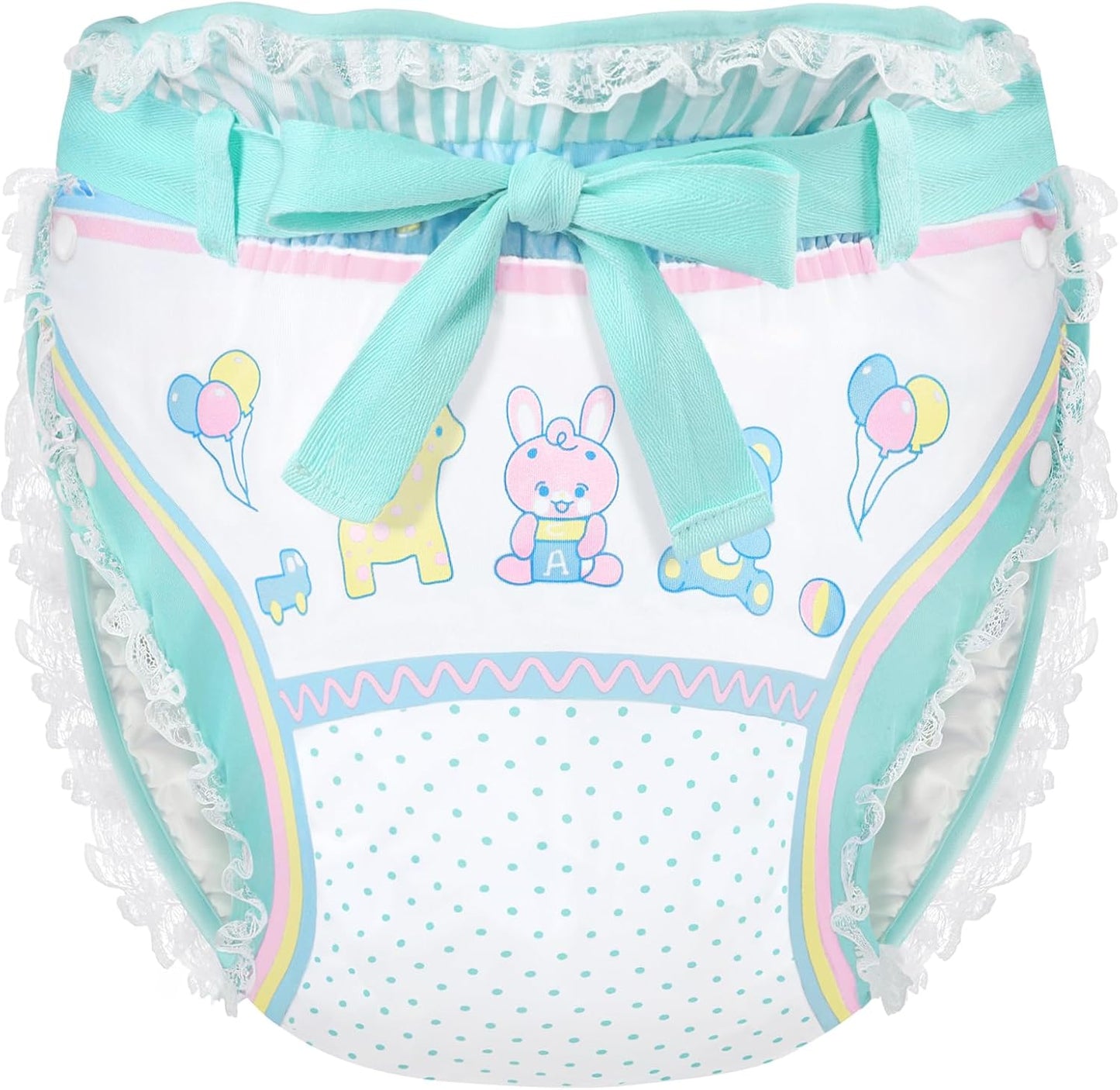 Littleforbig Silky Adult Ribbon Omutsu Diaper Wrap Baby Parade XL front view