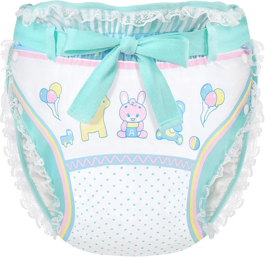 Littleforbig Silky Adult Ribbon Omutsu Diaper Wrap Baby Parade XL front view