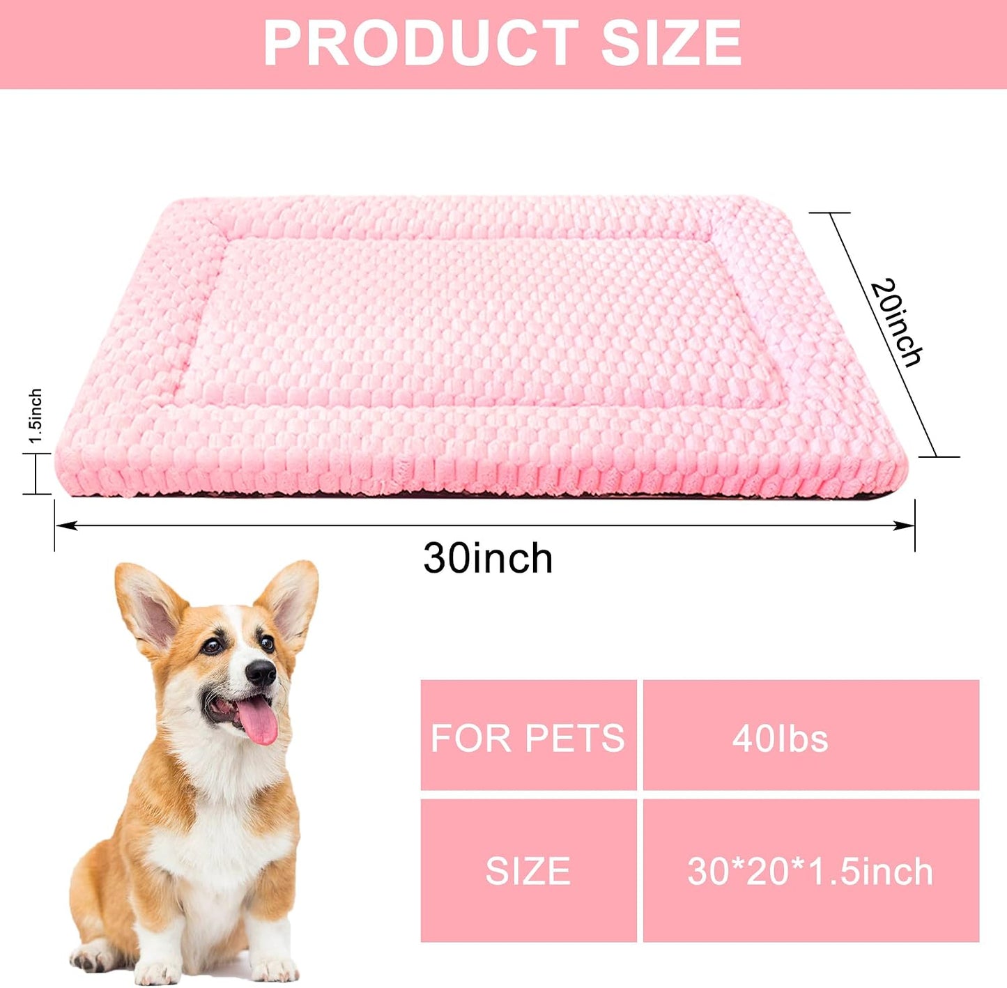 Zutbouc pink dog mat showing 1.5 inch thickness