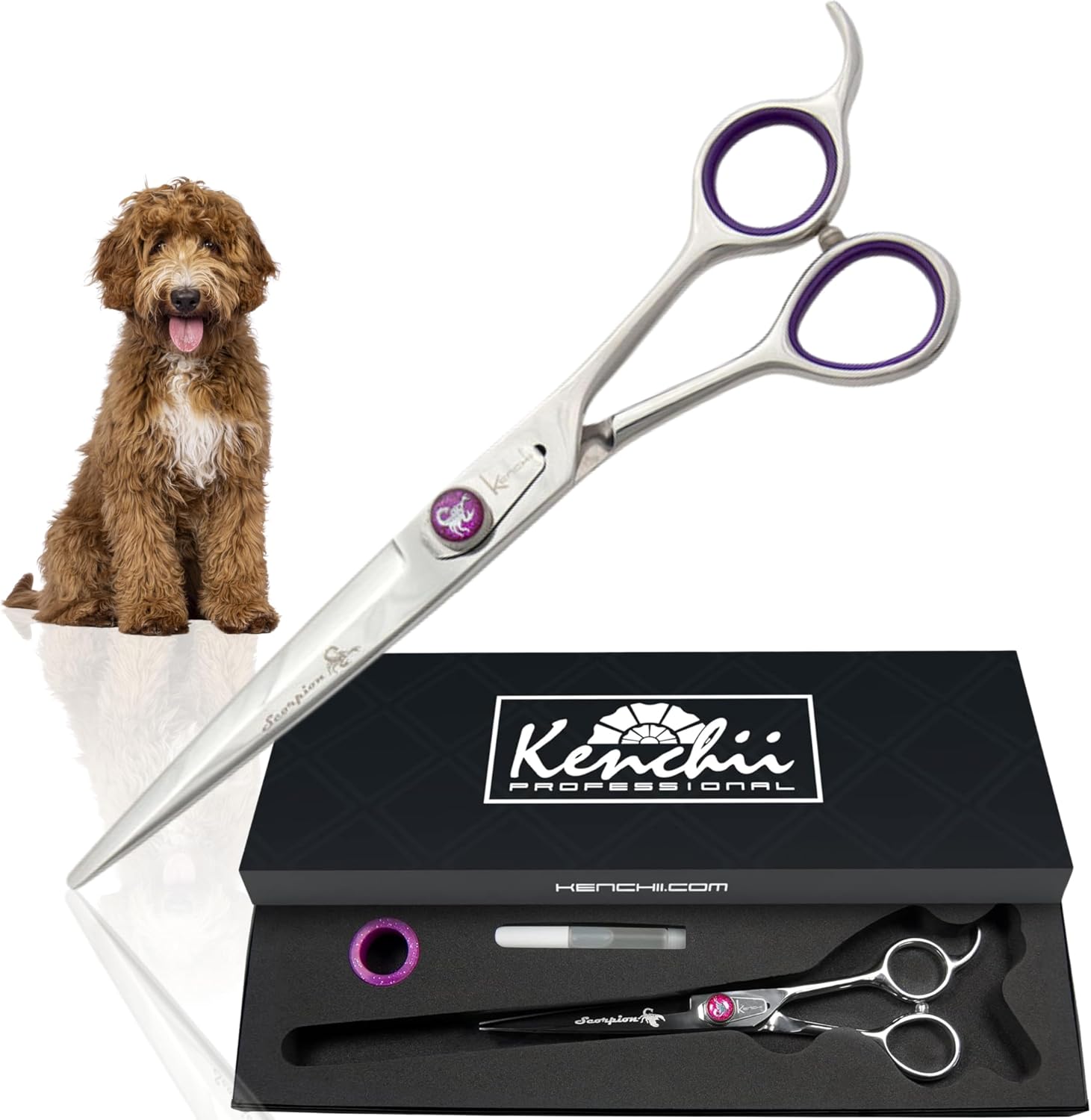 Authentic USA imported Kenchii Scorpion heavy duty pet grooming tool for professional animal stylists.