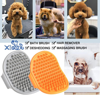 Two piece pet shedding brush set for short haired dogs and cats