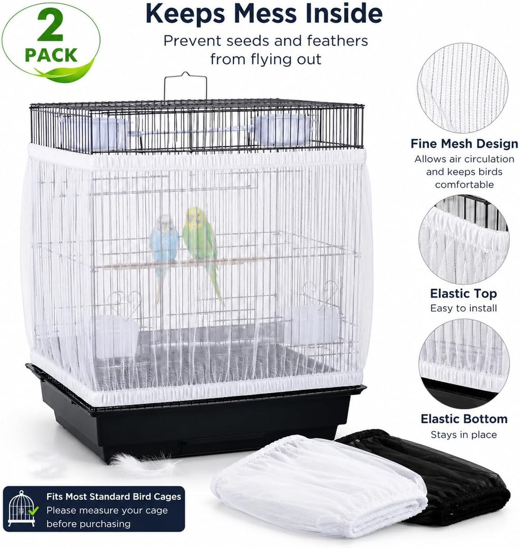 RAINFLOW 2 Pack Bird Cage Seed Catcher - Adjustable Bird Cage Skirt - Image 7