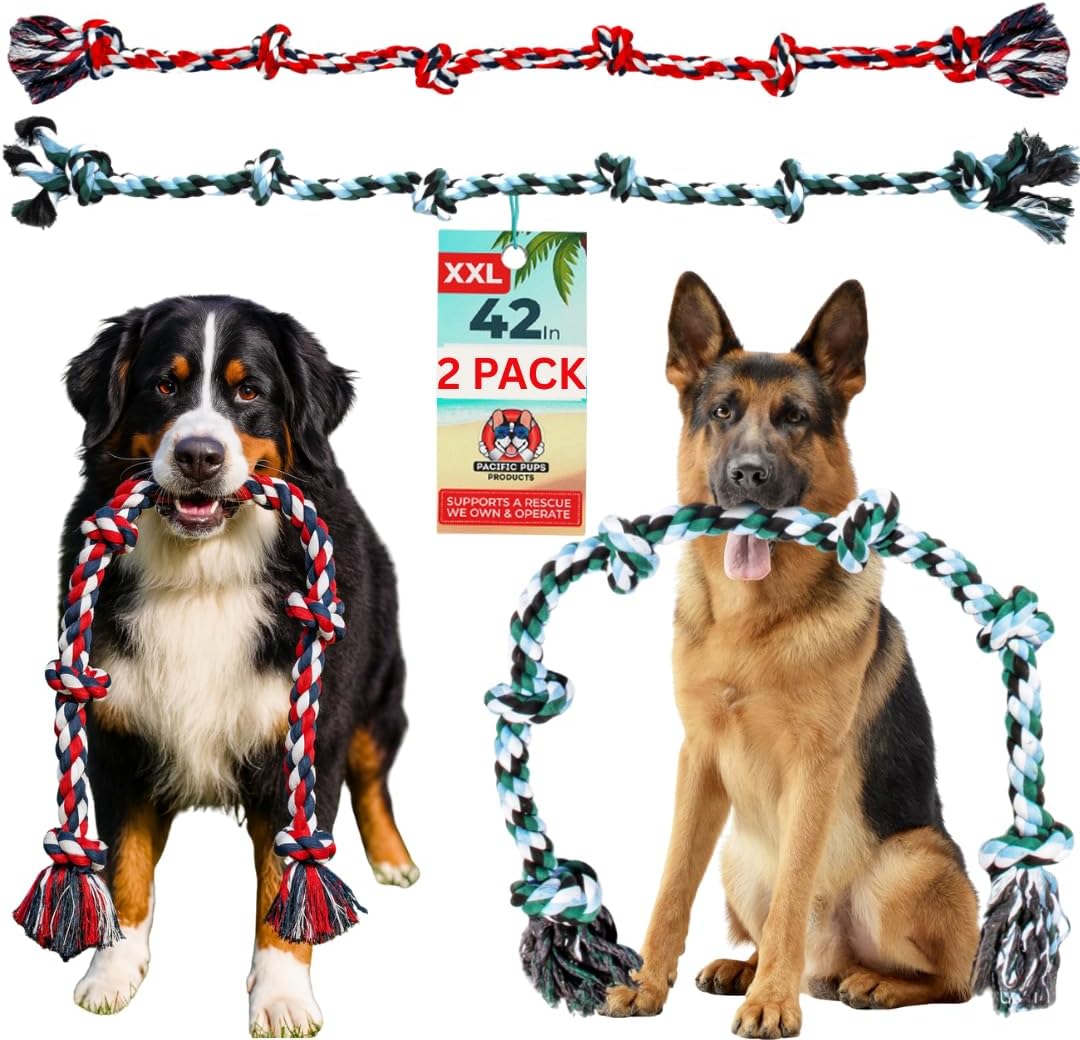 Giant Dog Rope Toys for Extra Large Dogs - 42 Inch, 6 Knot Tough Rope Chew Toys for Large Dogs - Benefits Non-Profit Animal Rescue - Indestructible Dog Toy for Aggressive Chewers - Image 9