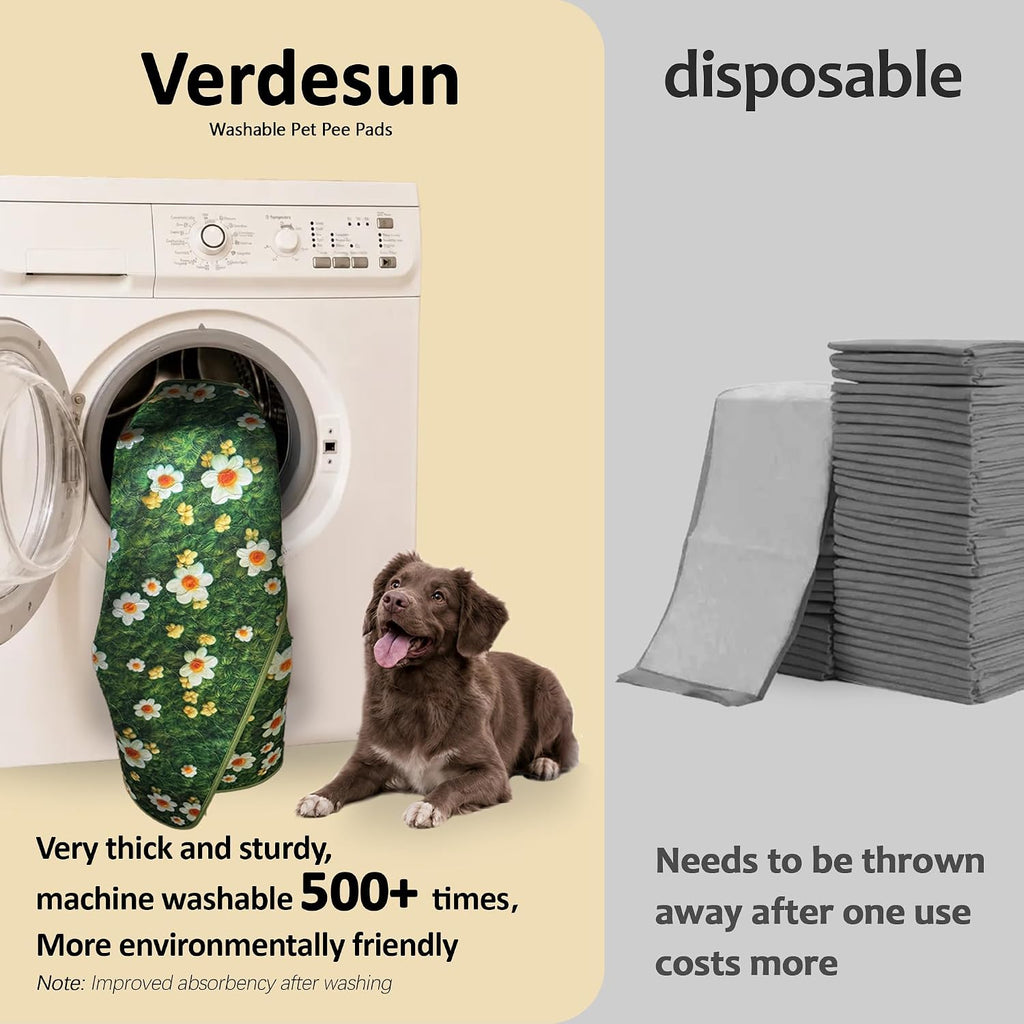 Washable Pee Pads for Dogs, Reusable Puppy Potty Training Pads, Ultra-Absorbent Thick Waterproof Leak-Proof Non-Slip Pads & Mat for Crate, Playpen, Floor, Whelping & Housebreaking , 2 Pack 18"x24" - Image 3