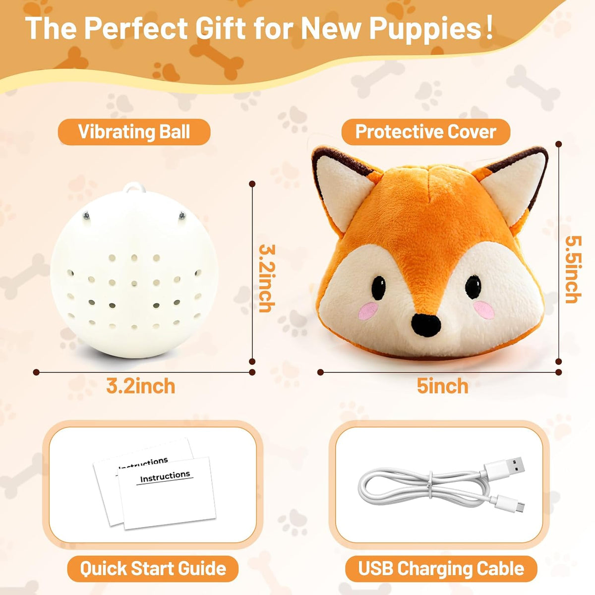 Packaging display of VYsTN rechargeable dog anxiety relief toy