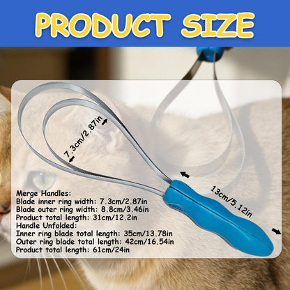 Close up of Youven dual-sided pet grooming blade teeth