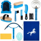 Abbylike 12 Pieces Horse Grooming Kit Racing Festival Tack Room Supplies Horse Brush Sets Equine Care Cleaning Kit Shedding Grooming Massaging Tools(Khaki) - Image 10