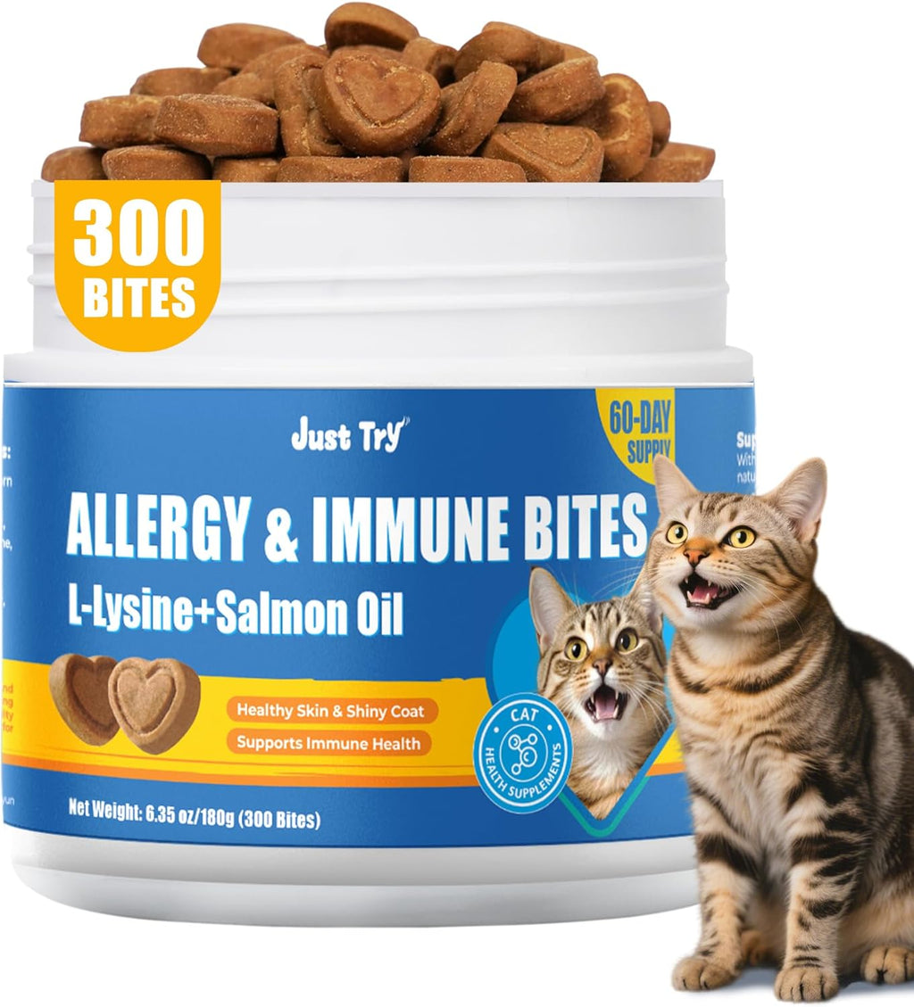Just Try 300 Bites Hairball Control Cat Treats - Hairball Treatment & Relief for Cats - with Cat Grass, Pumpkin, & Omega-3 Fish Oil, Crunchy Chicken Flavor Crunchy Bites - Image 9