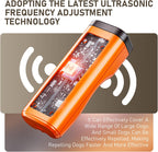Rechargeable ultrasonic deterrent with LED light mode