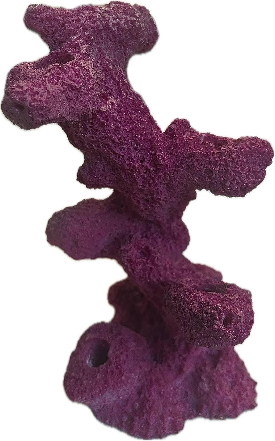 Ocean Aquaria 10 Hole Torch Tower Coral Frag Plug Rack in coralline purple front view showing vertical mounting holes